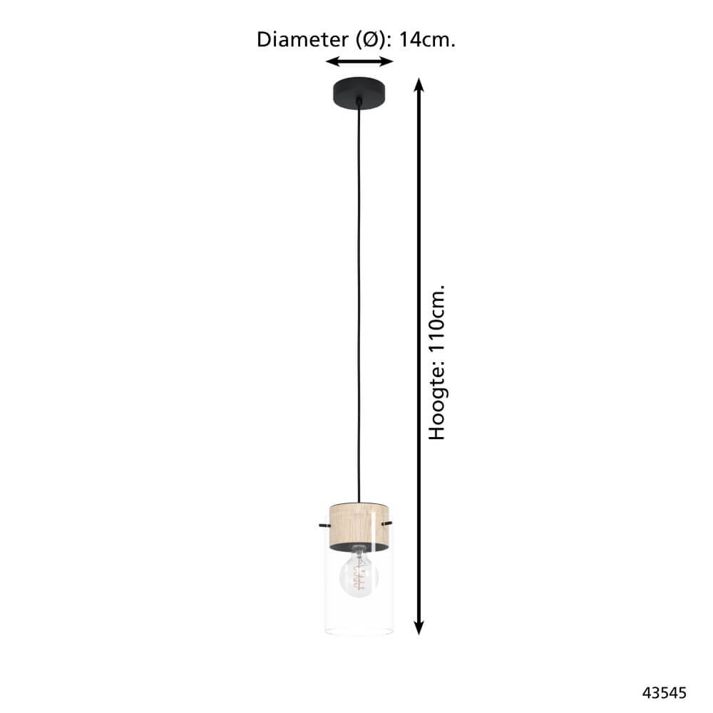 Lampe à suspension en verre Madreselva 14 cm Eglo 9002759435455