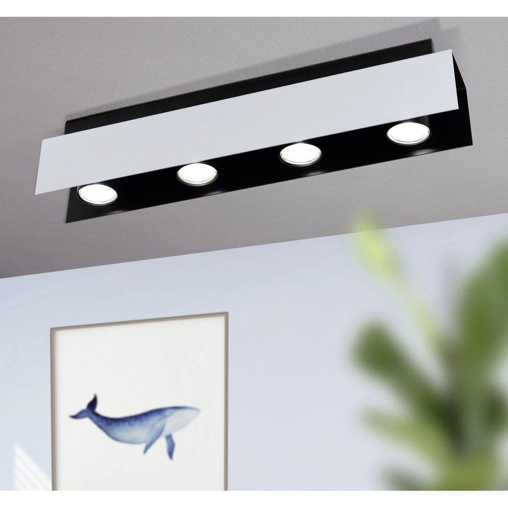 Lampe de plafond Viserba Blanc et noir à 4 lumières Eglo 9002759973971