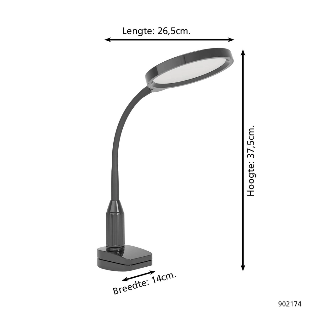 Lampe à pince Lauro noir Eglo 9008606357543