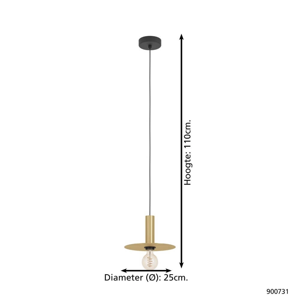 Lampe suspendue dorée Escandell Ø 25 cm Eglo 9008606273874