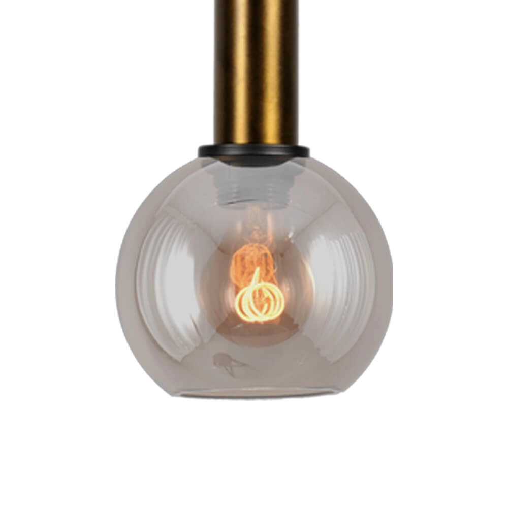 Lampe suspendue Ø 15cm Bella 2 Laiton antique avec verre doré Masterlight 8718121334035