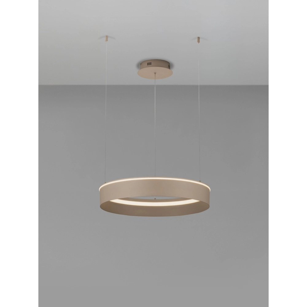 Lampe pendante moderne Olivia brun sable Ø 60 cm Lyora 5212017494184