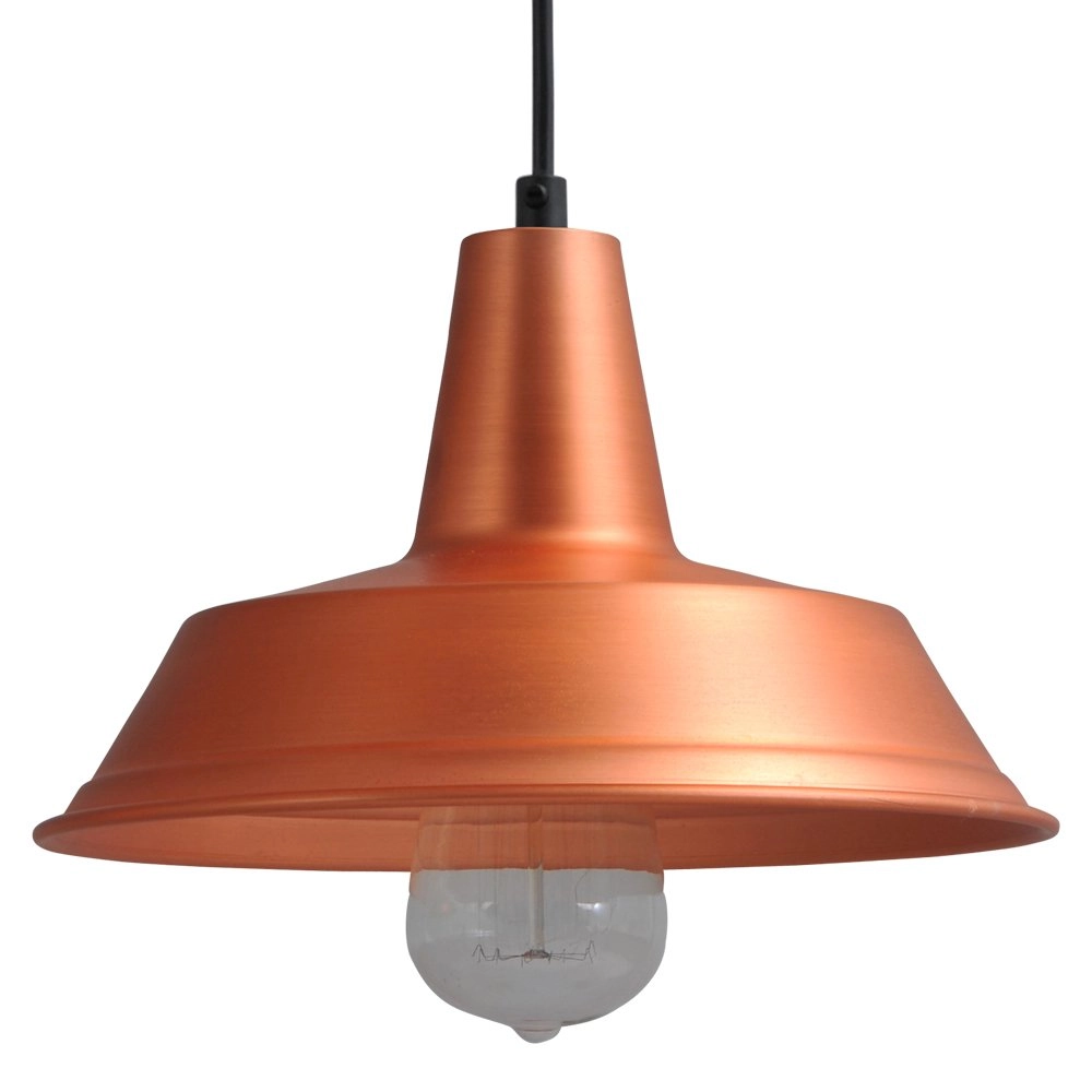 Lampe à suspension Industria 25 cuivre rouge avec du noir