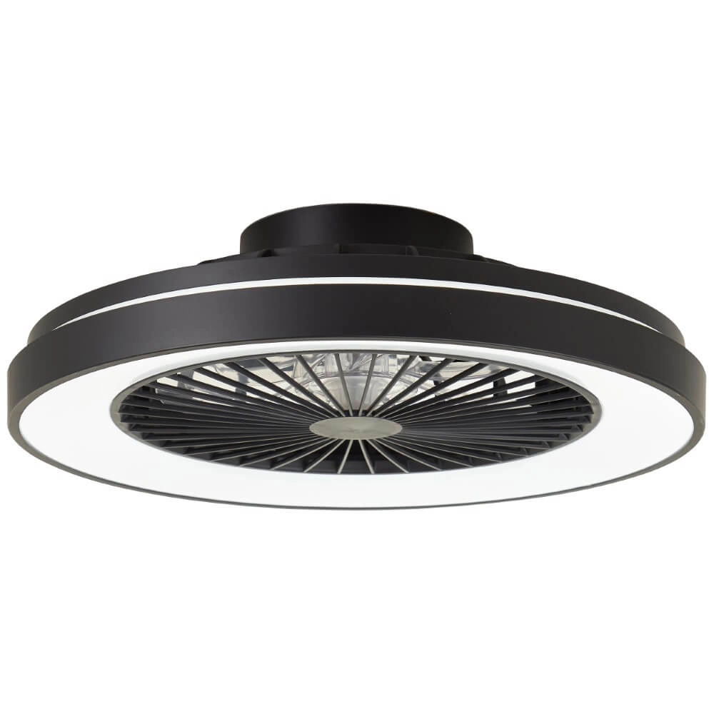 Ventilateur de plafond noir Mazzaro avec lampe RGB - 48cm Brilliant 4004353428449