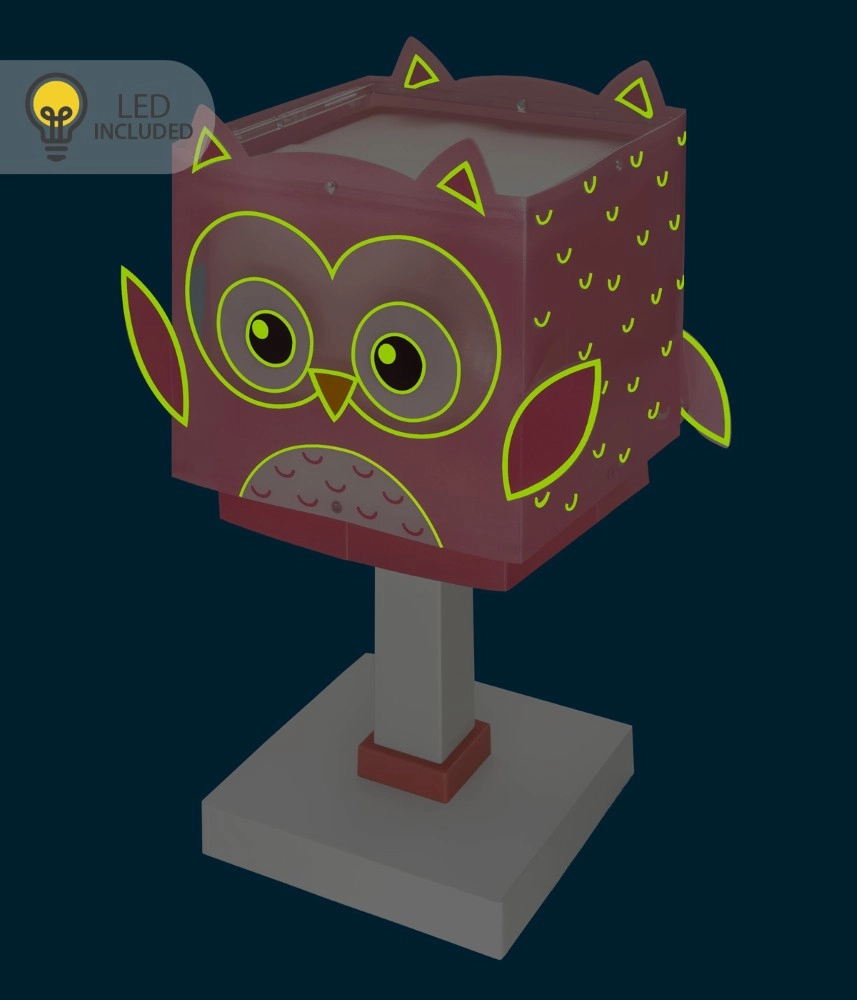 Lampe de table pour chambre d’enfant Owl rose Dalber 8420406002538