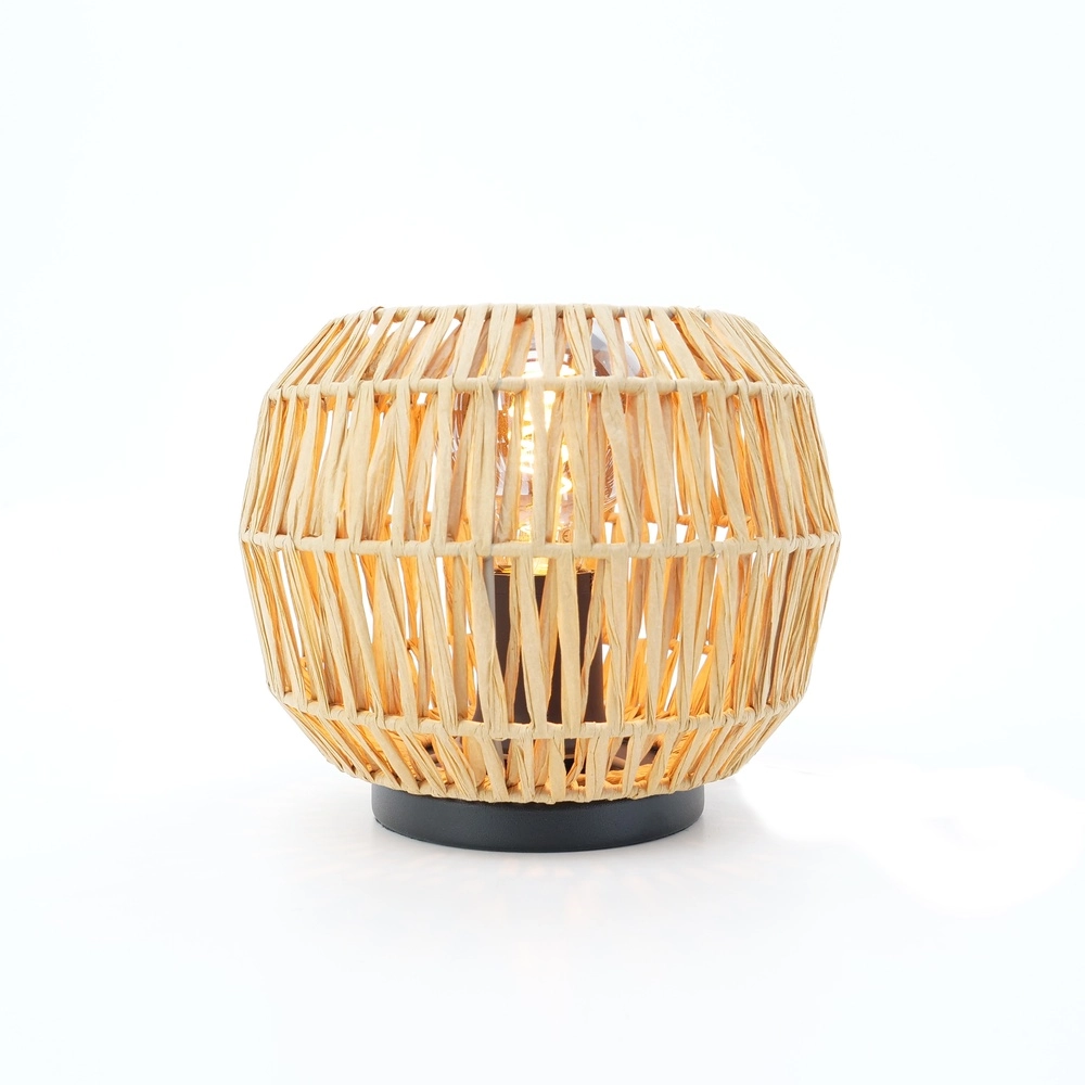 Lampe de table en rotin Sheldon Ø 21cm
