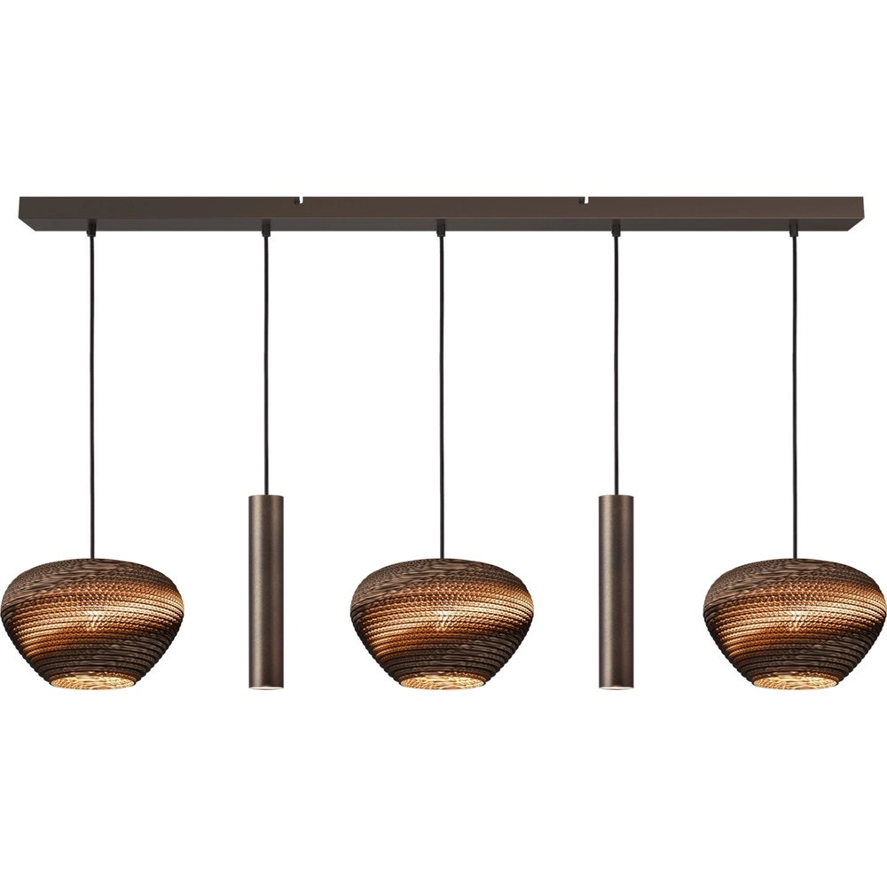 Lampe pendante à 3 lampes Cartone avec la capuche Think Paper