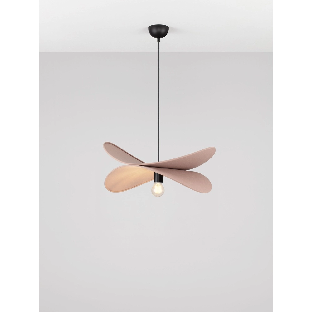 Lampe pendante moderne Luve noir avec marron moka Lyora 5212017493712