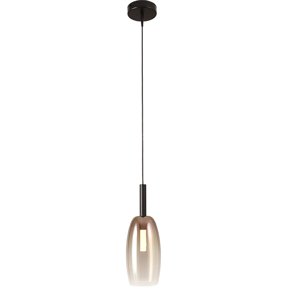Lampe pendante Ø 11,5 cm Lido Olive avec du verre doré qui s’estompe.