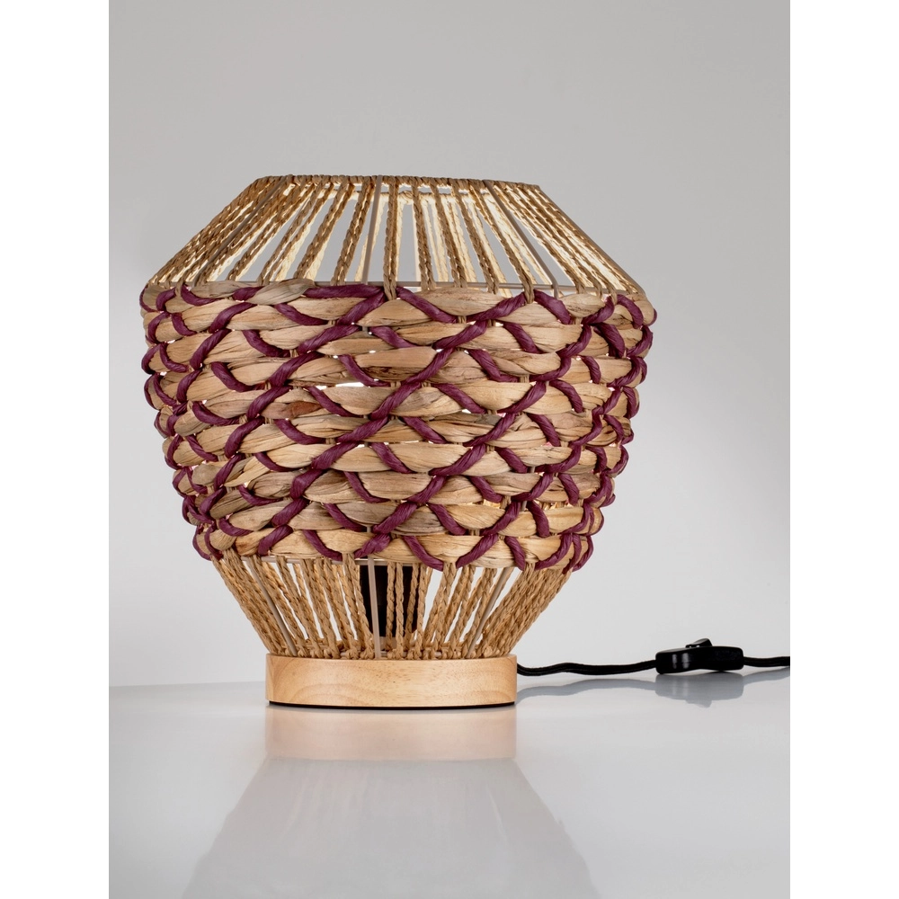 Lampe de table Mapi Ø 29cm rouge avec marron Lyora 5212017477507