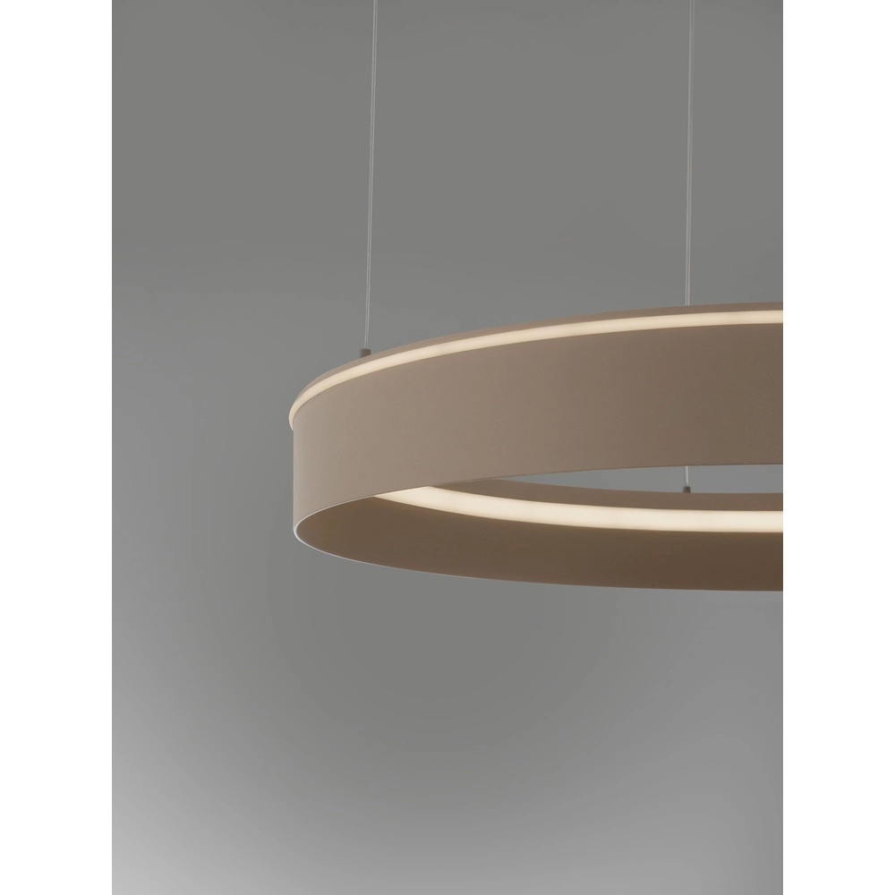 Lampe pendante moderne Olivia brun sable Ø 78cm Lyora 5212017494191