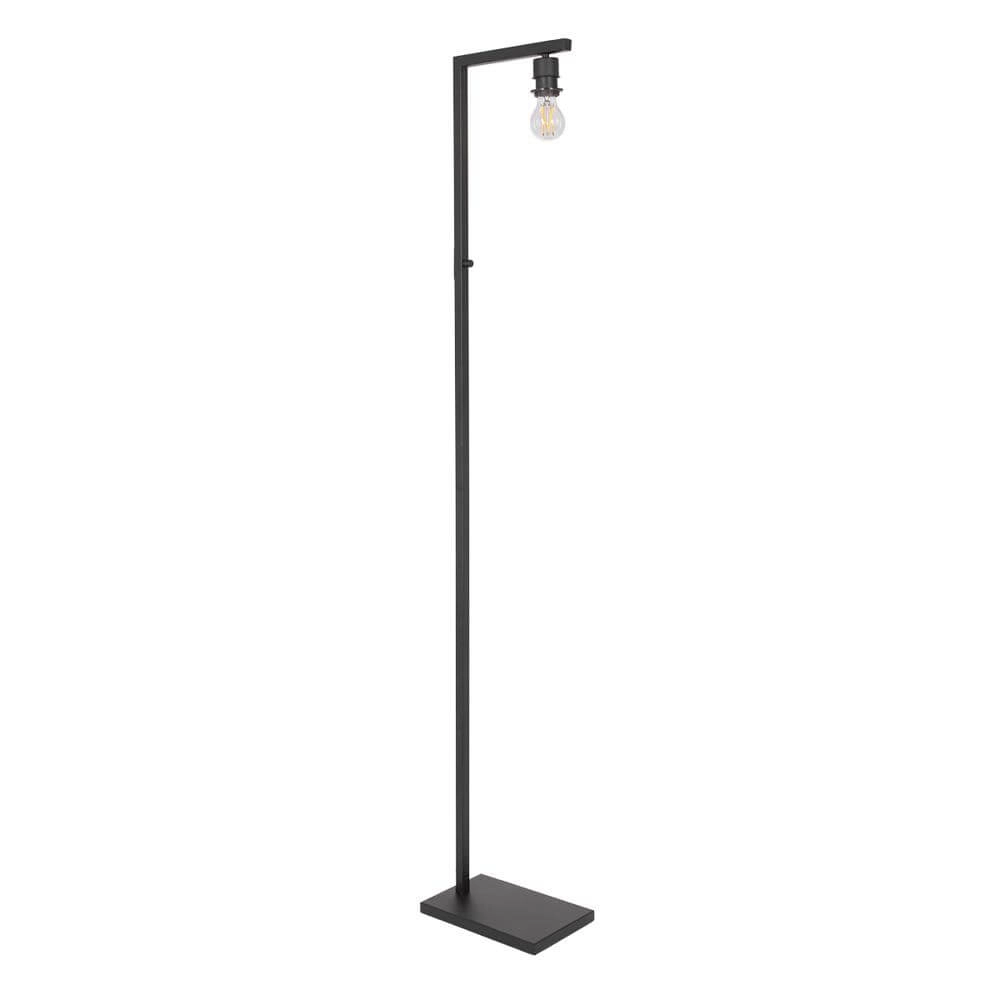 Lampadaire Stang noir avec abat-jour paille Steinhauer 8712746172058