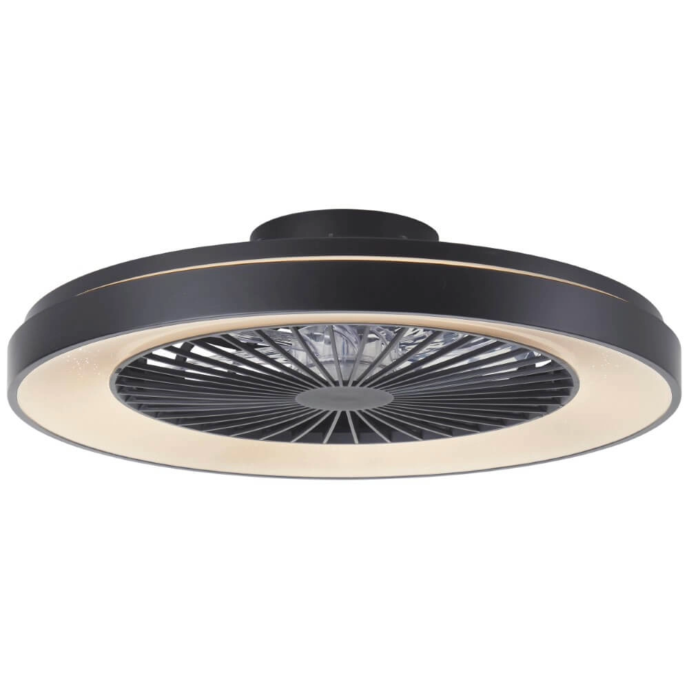 Ventilateur de plafond noir Mazzaro avec lampe RGB - 58cm Brilliant 4004353441202