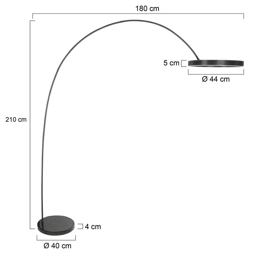 Lampe à arc moderne Luna-Arc Noir Steinhauer 8712746180190