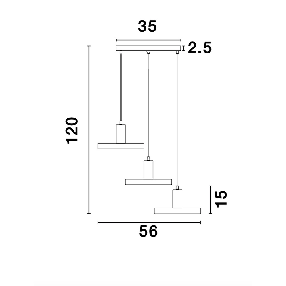 Suspension design Garni 3 lumières noir Lyora 5212017420770