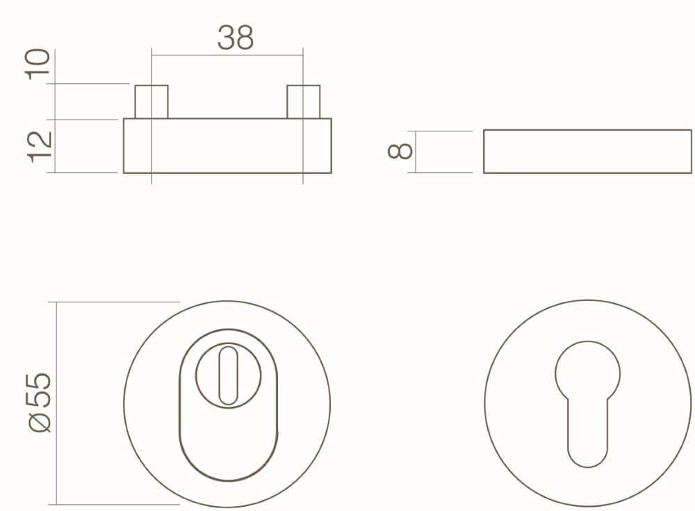 Rosace de sécurité Salus Protection contre la traction du noyau en acier inoxydable Intersteel 8714186150863