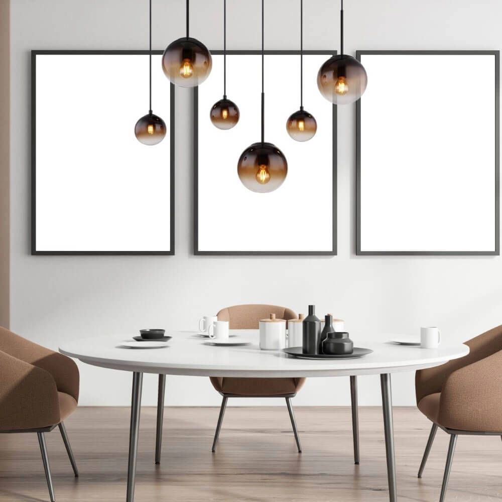 Lampe suspendue noire Hallie avec un verre unique Globo 9007371445929