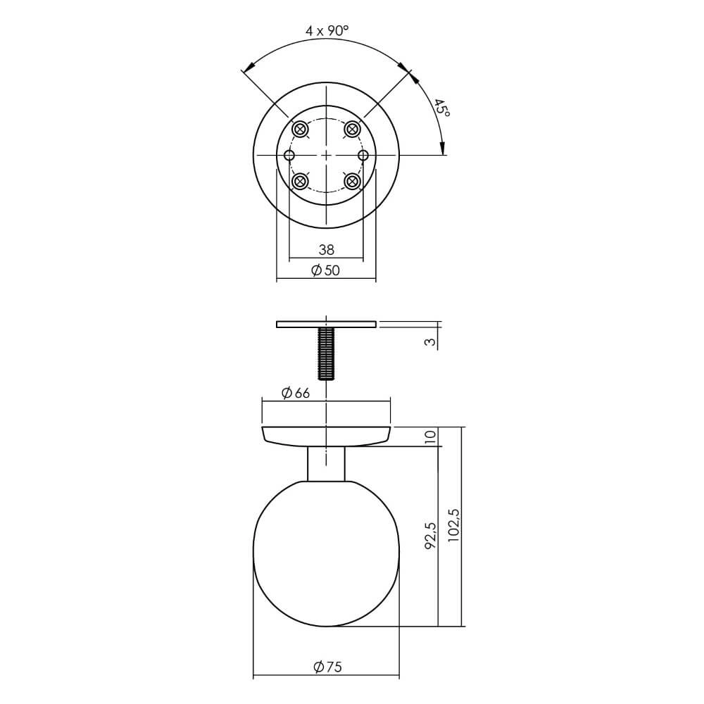 Poignée de porte avant Castor Ø 7,5 cm en acier inoxydable roulé Intersteel 8714186696507