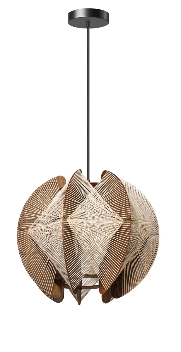 Lampe suspendue en bois avec fils Jessica Noyer - Ø 40cm
