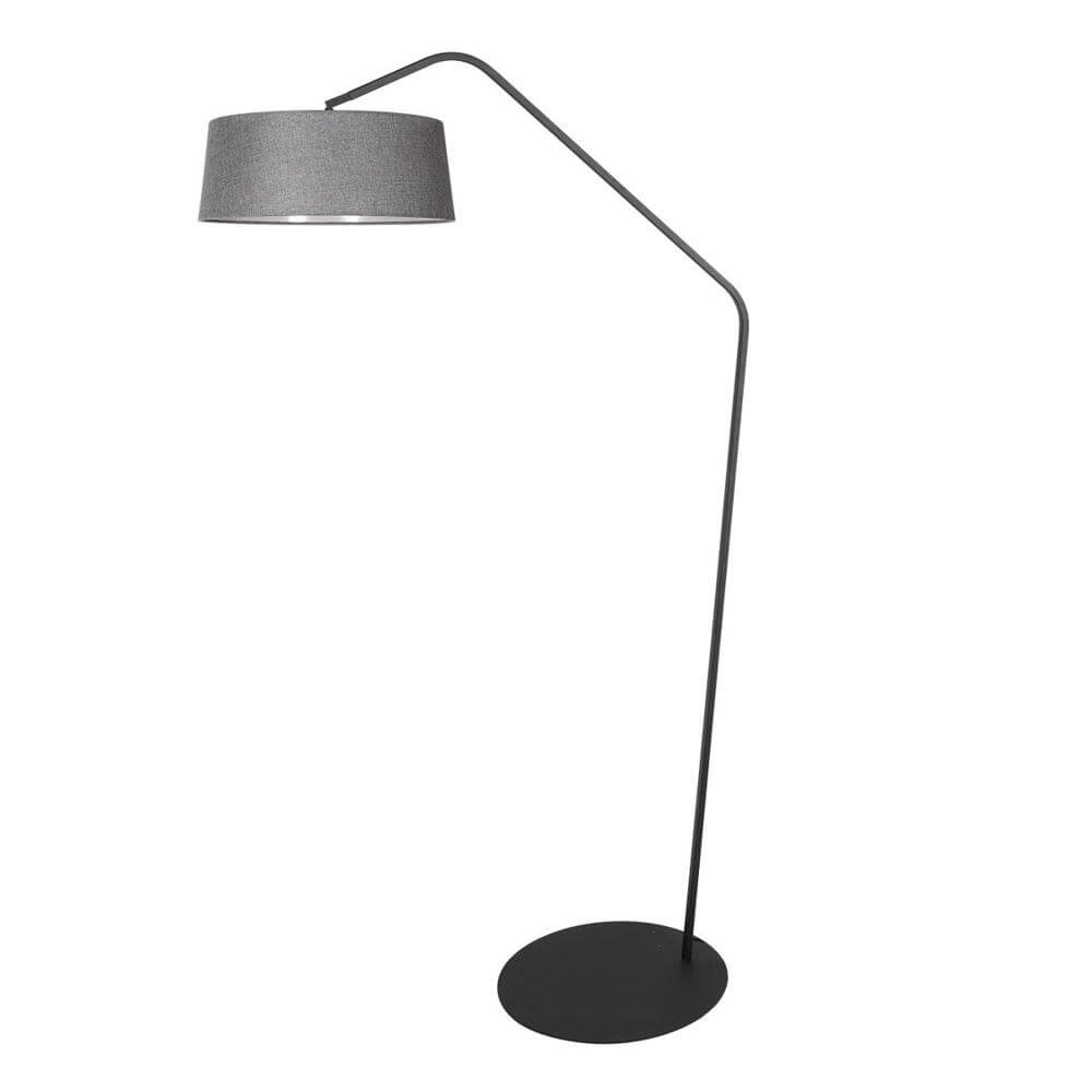 Lampadaire Zig-Zag noir avec abat-jour gris Ø 48cm Steinhauer 8712746179354