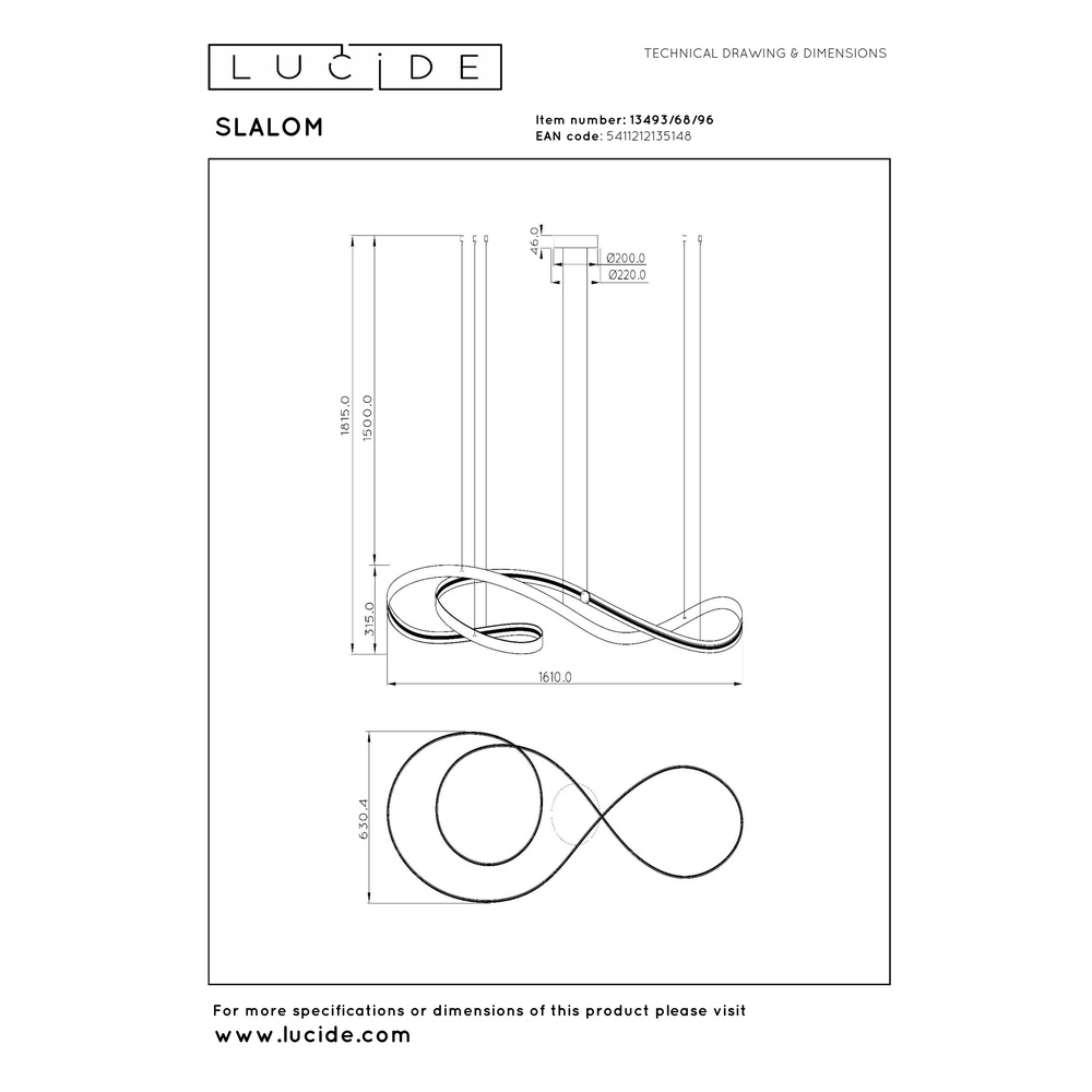 Lumière suspendue LED moderne Slalom Café brun avec effet Premium by Lucide 5411212135148