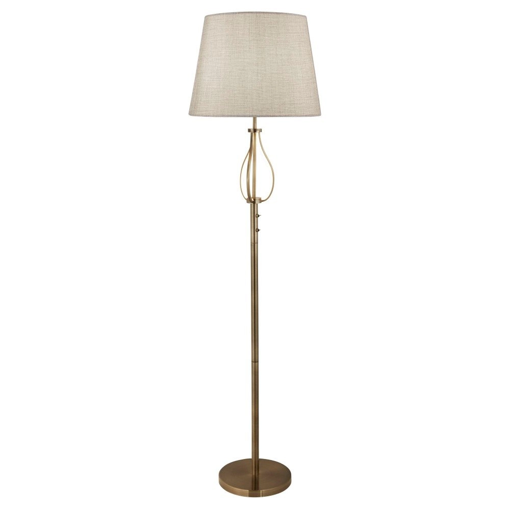 Lampe de table sur pied Vegas brun bronze avec taupe Lampe de table sur pied Vegas brun bronze avec taupe