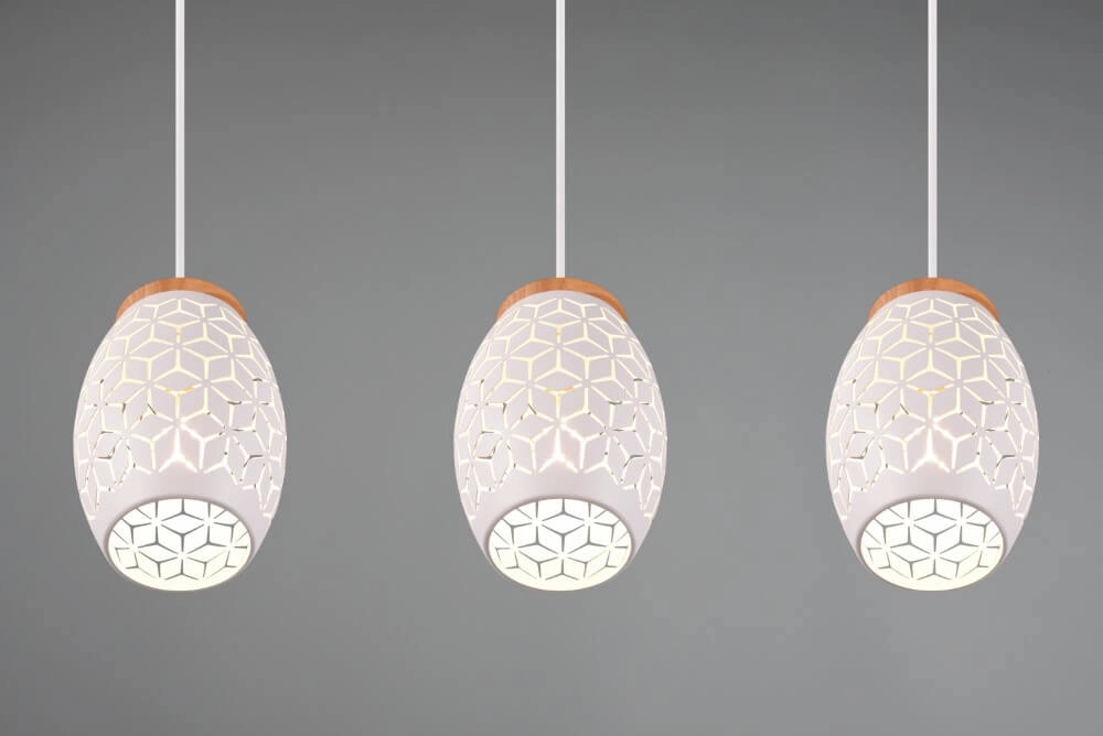 Lampe suspendue blanche Bidar 3 lumières Trio 4017807574920