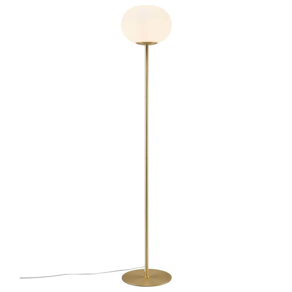 Lampadaire en verre Alton laiton avec verre blanc Lampadaire en verre Alton laiton avec verre blanc