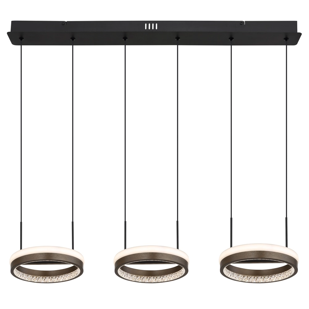 Lampe pendante de conception Della 3 lumières noires Globo 9007371462742