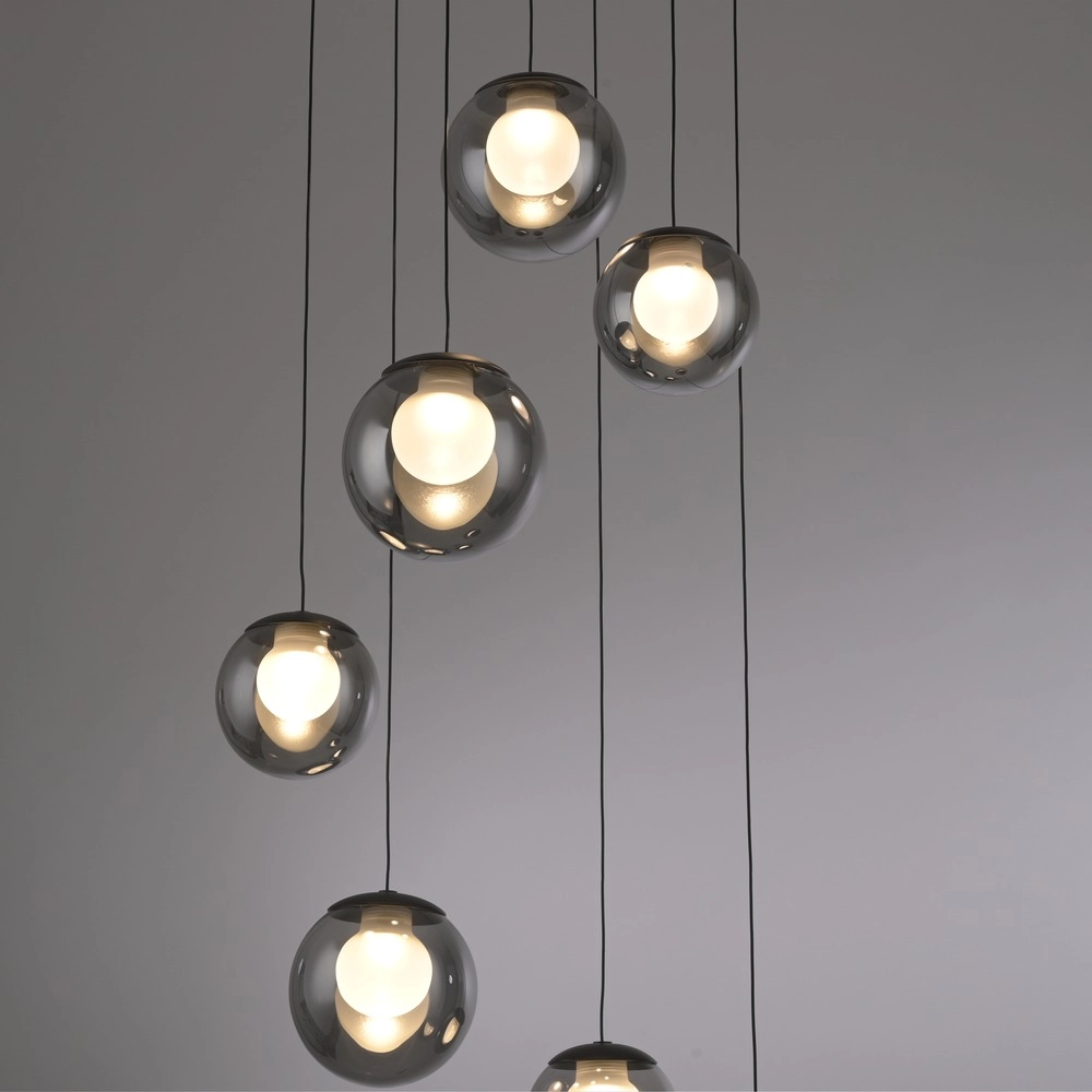 Lampe suspendue à 7 lampes Pure Popup Gris mystique Paul Neuhaus 4012248396674