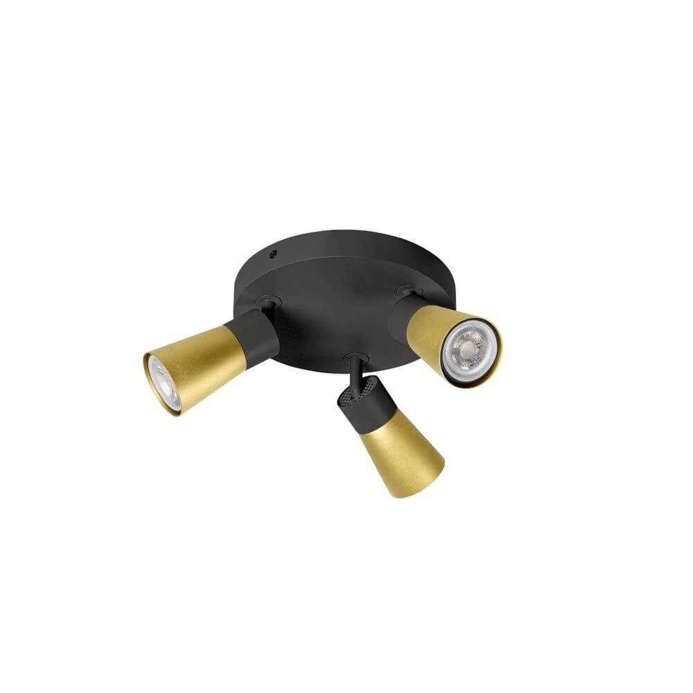 Projecteur rond Puri 2.0 Cone noir-or 3 lumières SLV 4024163293891
