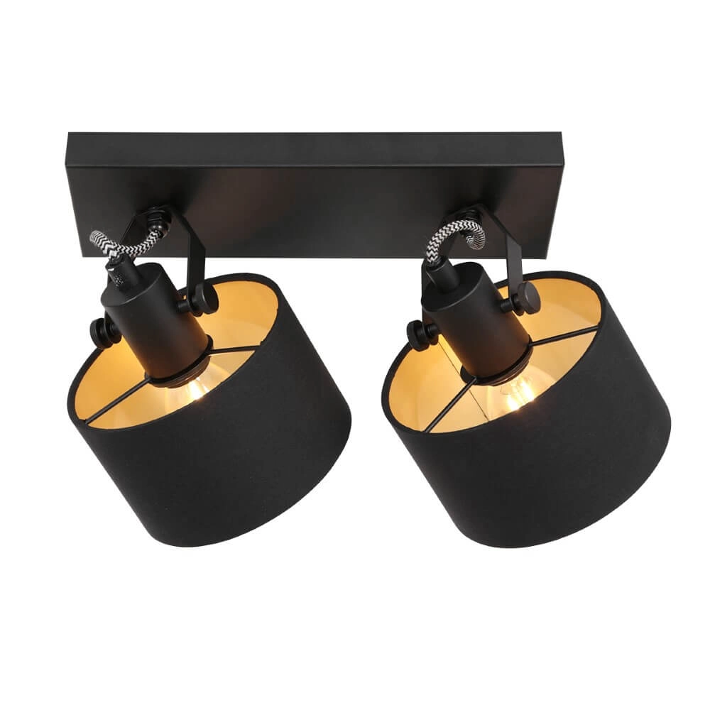 Plafonnier noir Ornoir 2 lumières Steinhauer 8712746151411