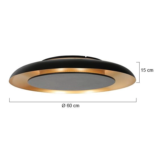 Lampe de plafond moderne Golden Veil noir avec or Steinhauer 8712746186772