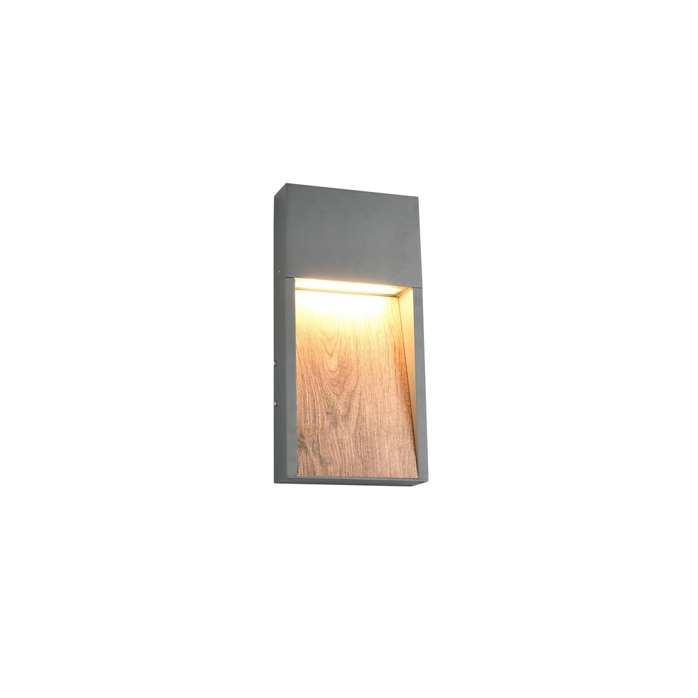 Applique murale design Salmon Gris avec bois Applique murale design Salmon Gris avec bois