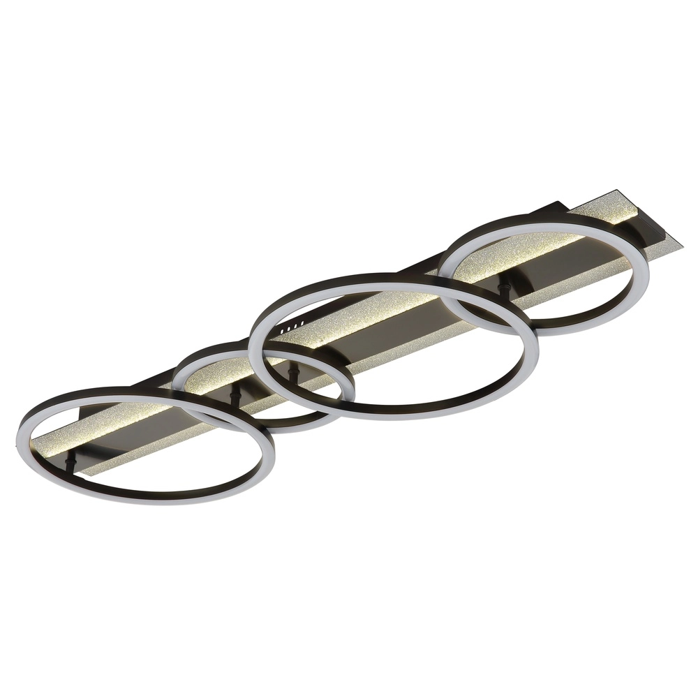 Lampe de plafond noire Norberto 4 anneaux Globo 9007371575831