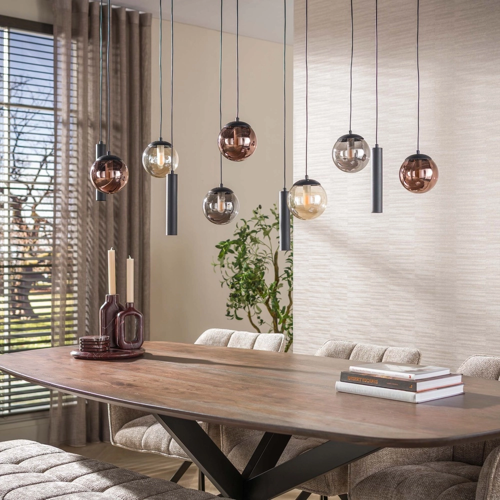 Conception de la lampe suspendue Orb 11 lumières noires Lyora 8716803514966