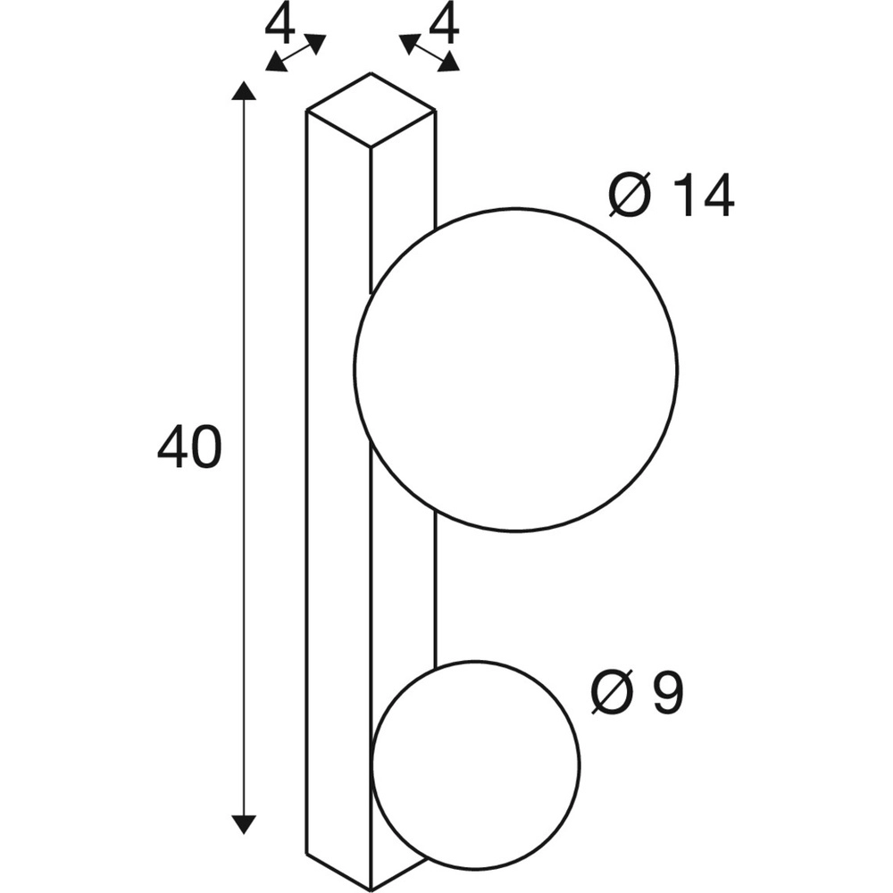 Applique murale Sun 2 lumières noir SLV 4024163305327