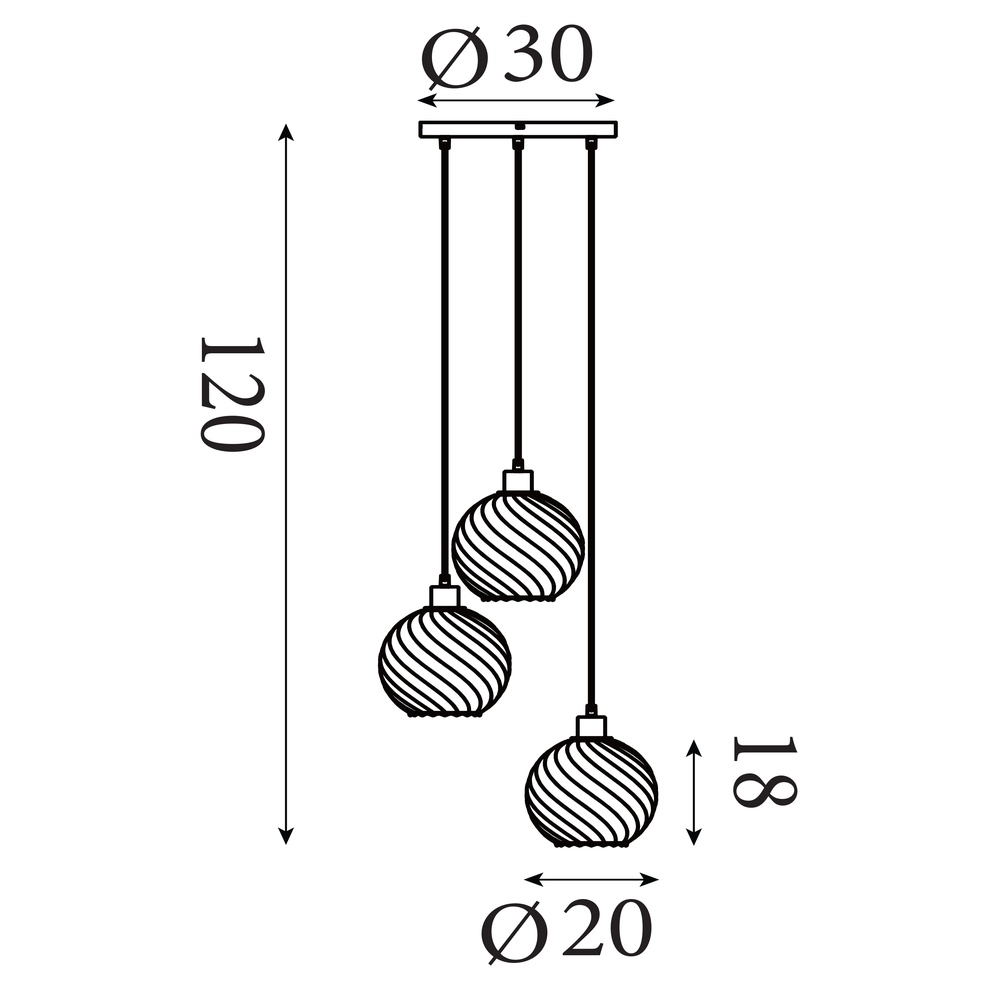 Suspension Radiance Or 3 lumières Searchlight 5053423305837