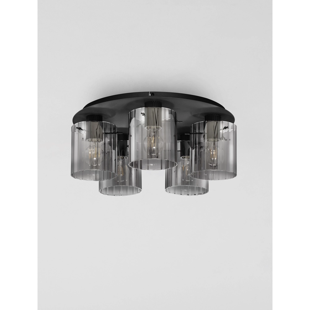 Plafonnier design Mirbi 5 lumières noir Lyora 5212017468468