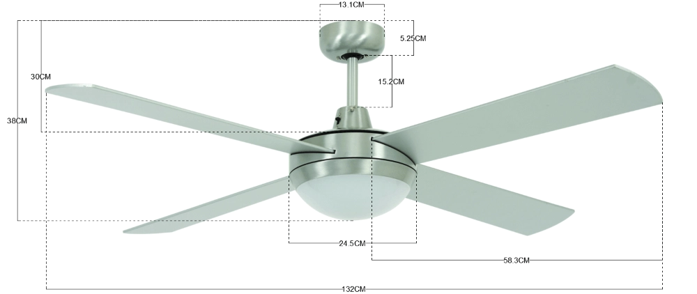 Ventilateur de plafond en acier inoxydable Futura Mood Ø132cm Beacon 9333509127840