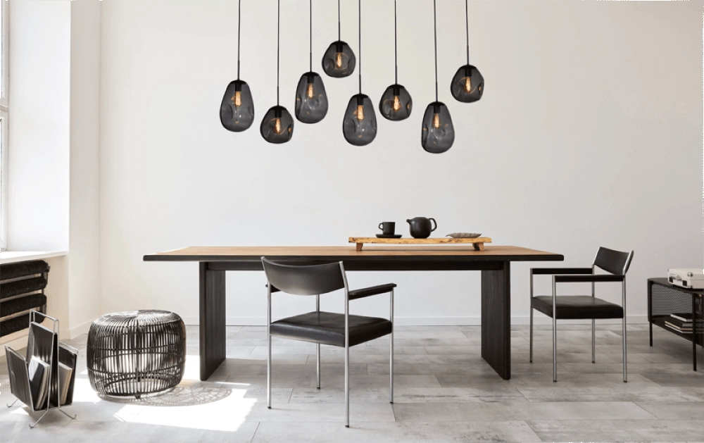 Lampe suspendue Lava 8x verre à fumée Masterlight 8718121286341