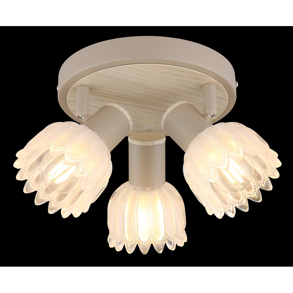 Spot de plafond 3 lumières Planta brun sable Globo 9007371572939