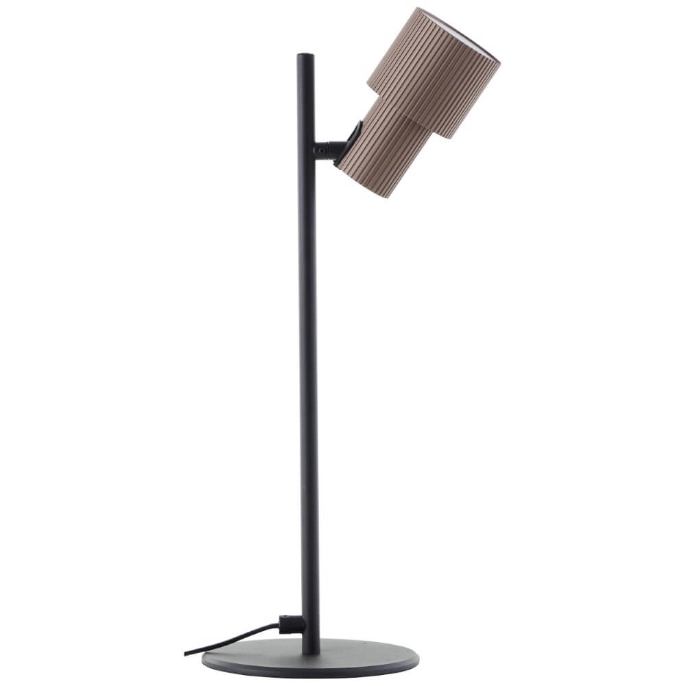 Lampe de table design Cadiz noir avec verre ambré Brilliant 4004353446917