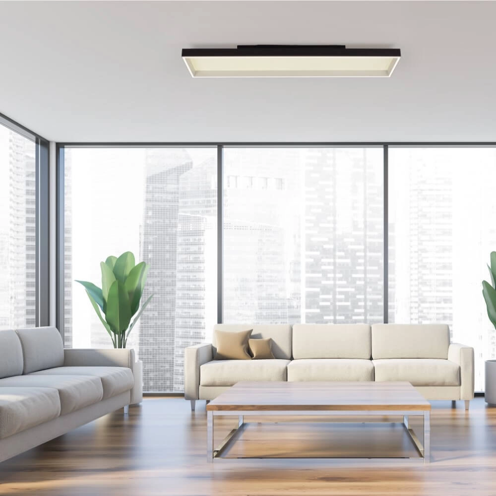 Plafonnier noir Q-Magong rectangulaire Paul Neuhaus 4012248384626