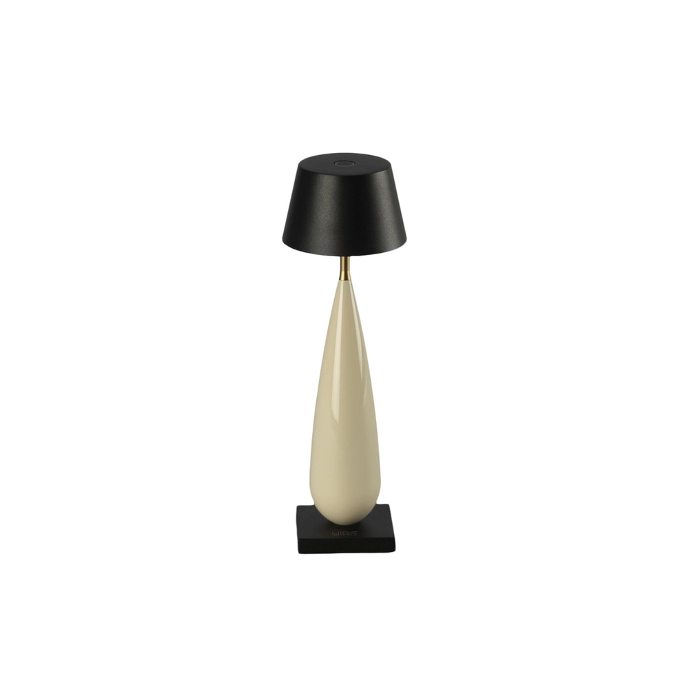 Lampe de table rechargeable Frejus noir avec céramique