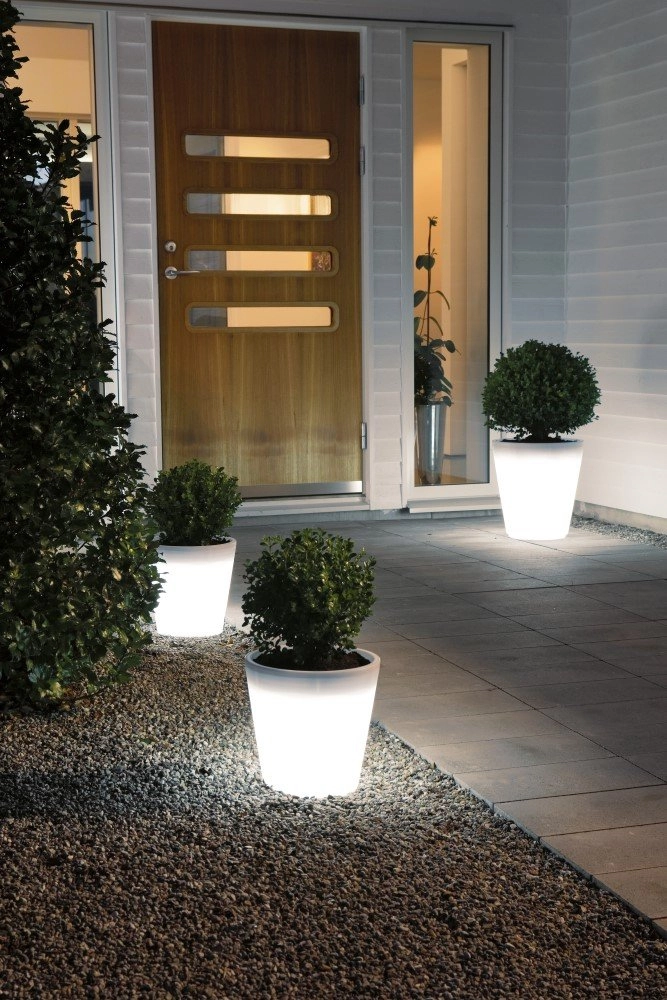 Pot de fleur LED Assisi LED 28cm - 2,5w - blanc KonstSmide 7318307453003