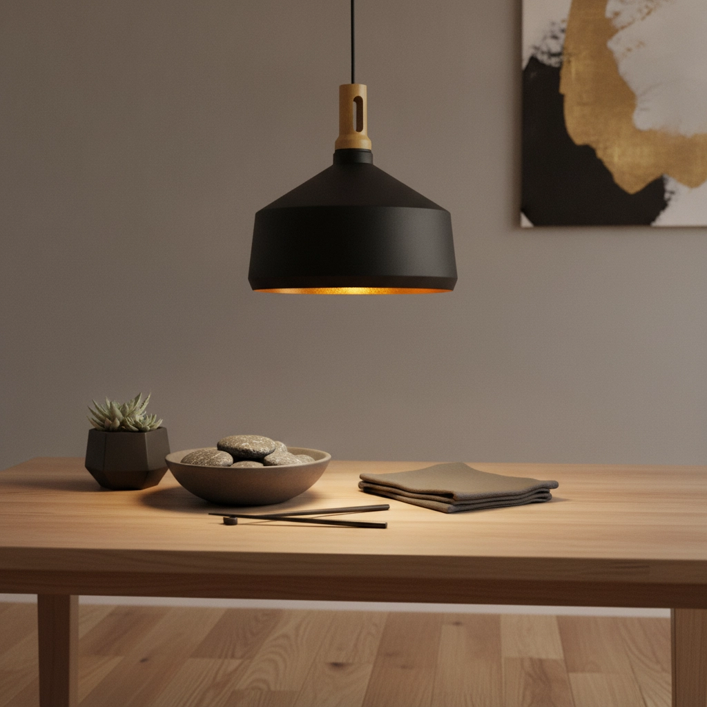Noir avec suspension en bois Cornet