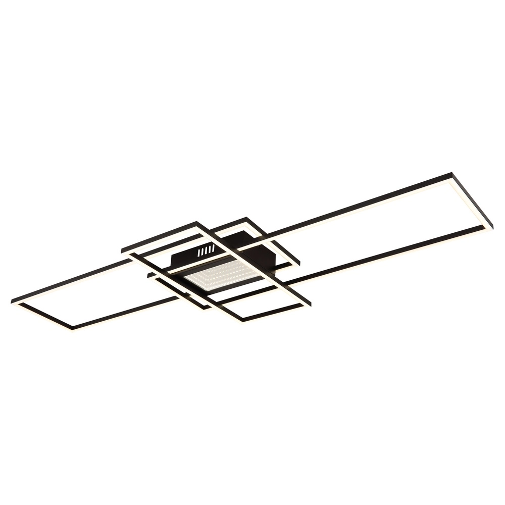 Lampe de plafond moderne Saunders Rectangle noir110cm