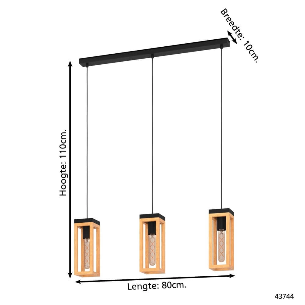 Lampe de table à manger en bois Nafferton Eglo 9002759437442