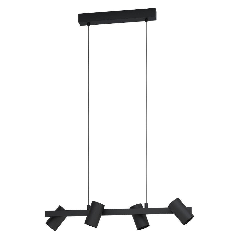 Lampe suspendue salle à manger Gatuela 1 4 lumières noir